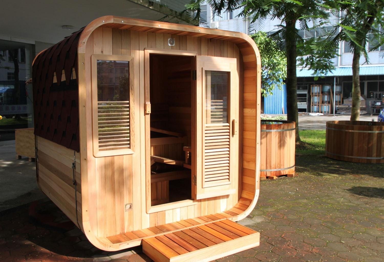 ¡Sauna exterior con forma de porche AP-001B!