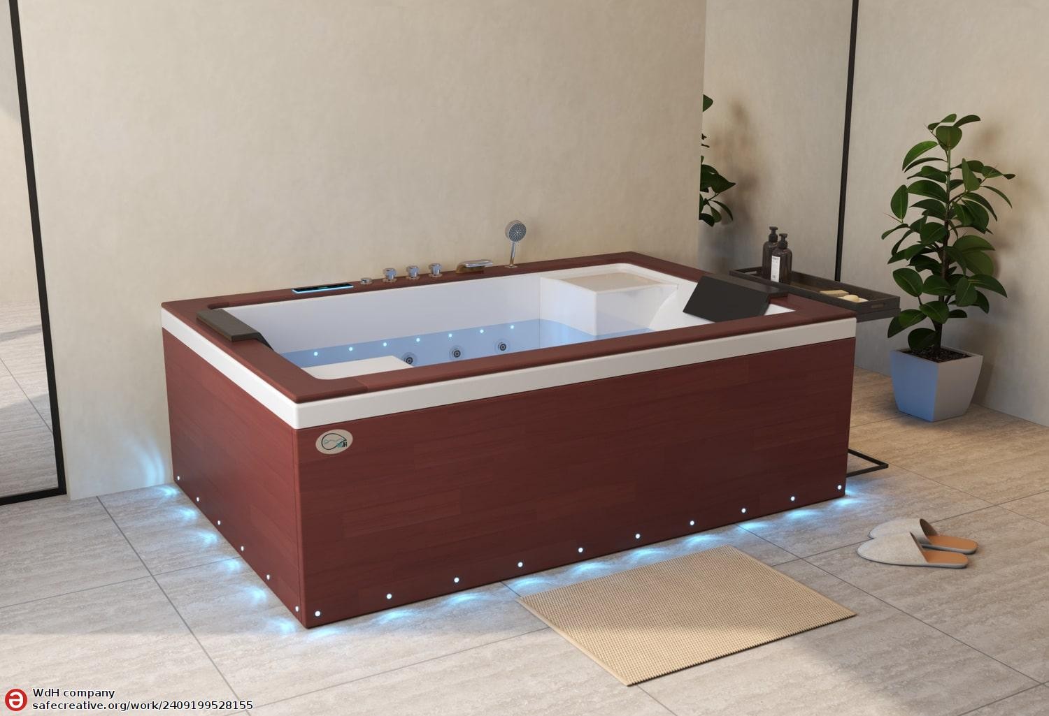 Bañera hidromasaje jacuzzi ITACA DARK WOOD