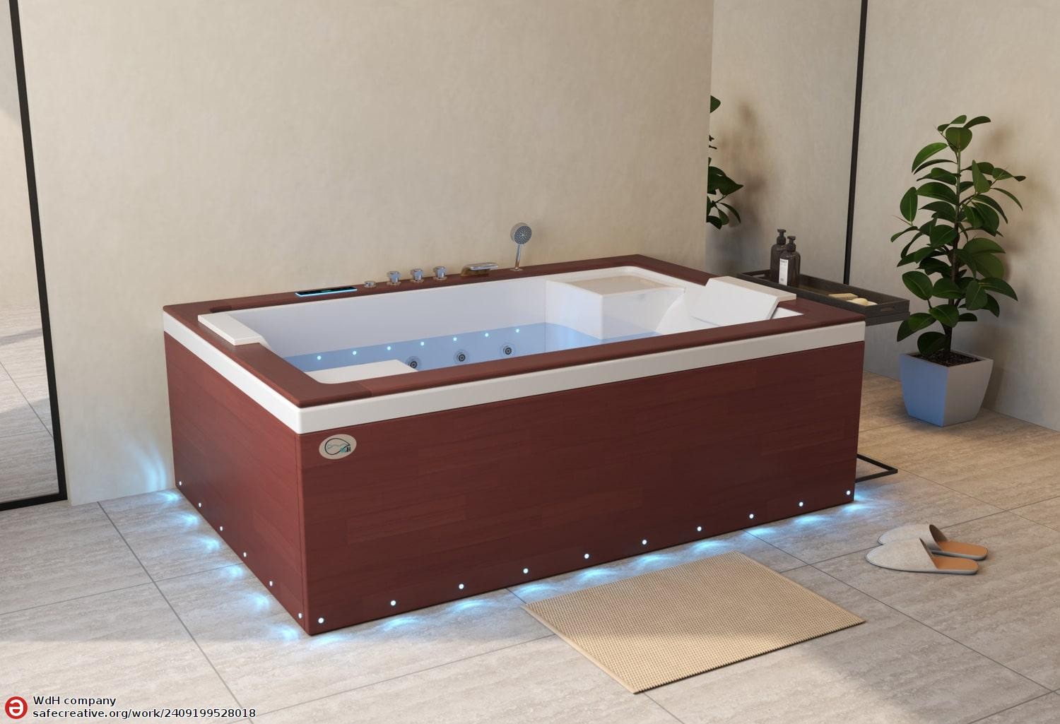 Bañera hidromasaje jacuzzi ITACA DARK WOOD